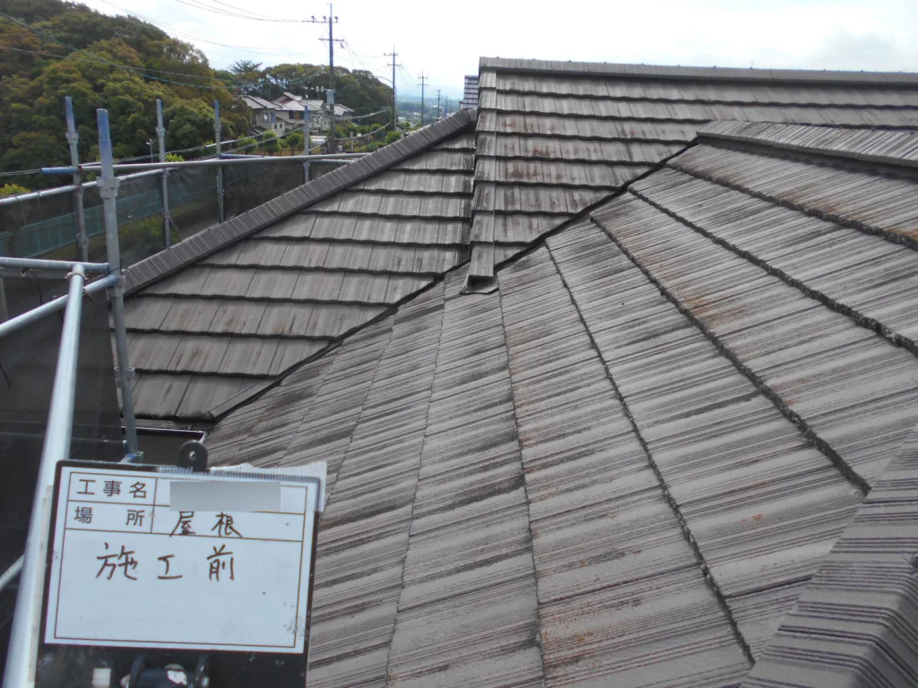 小郡市三国が丘I様邸の屋根外壁塗装・屋根瓦どめ・駐車場 倉庫塗装工事