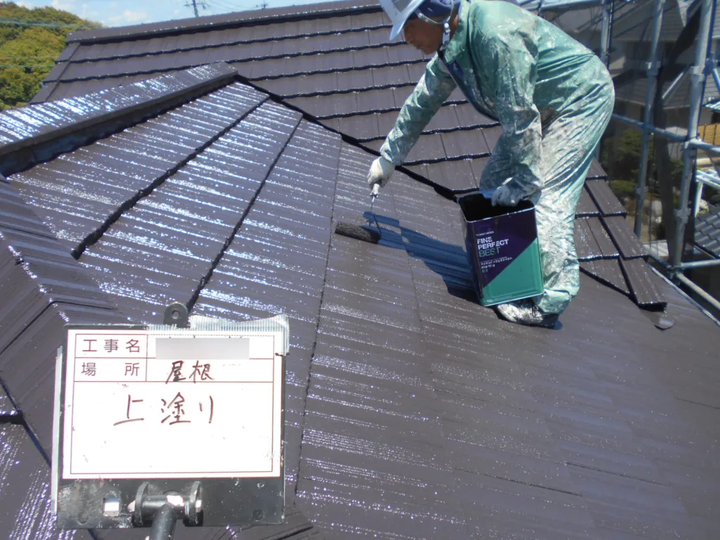 小郡市三国が丘I様邸の屋根外壁塗装・屋根瓦どめ・駐車場 倉庫塗装工事