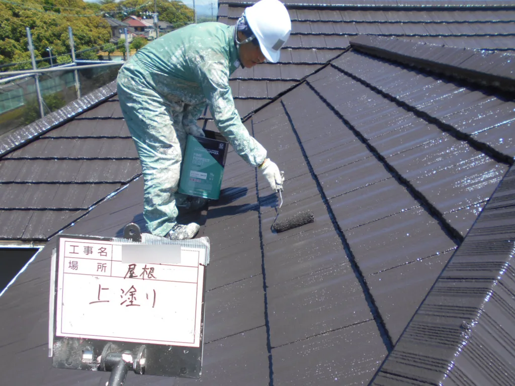 小郡市三国が丘I様邸の屋根外壁塗装・屋根瓦どめ・駐車場 倉庫塗装工事